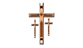 DNSEMP-C-517-BZ-SH-WT Empire Corner Bronze 3 Crosses White
